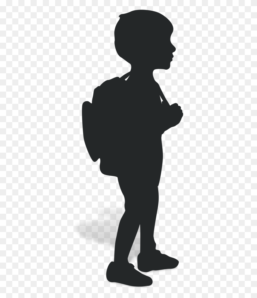 359x916 Paid Child Development Classroom Assistant Position Young Girl Silhouette With Backpack, Person, Human HD PNG Download