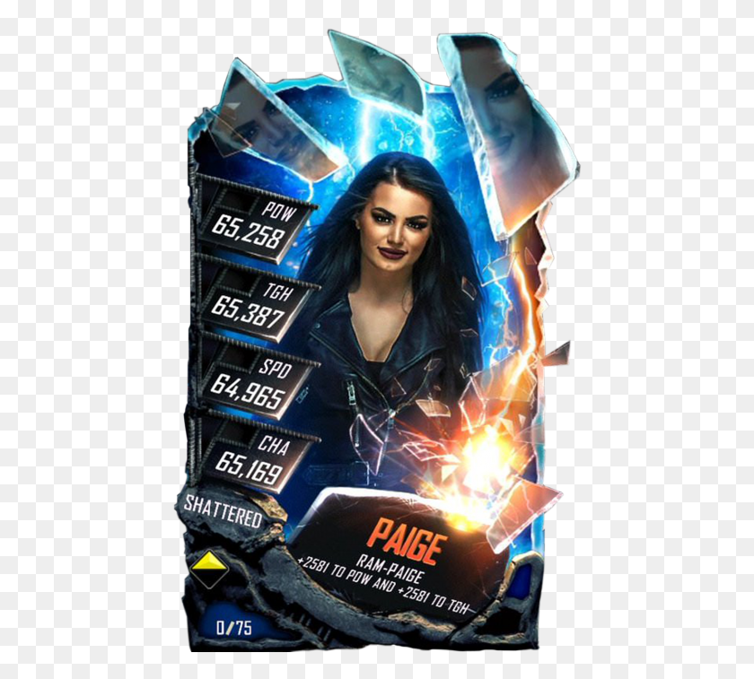 456x697 Descargar Png / Paige S5 24 Shattered Wwe Supercard Shattered Cards, Persona, Humano, Anuncio Hd Png
