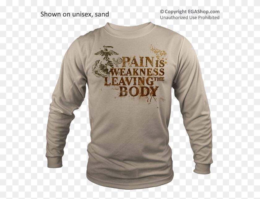 579x584 Pain Is Weakness Leaving The Body With A Grunge Eagle Us Marines, Clothing, Apparel, Sleeve HD PNG Download