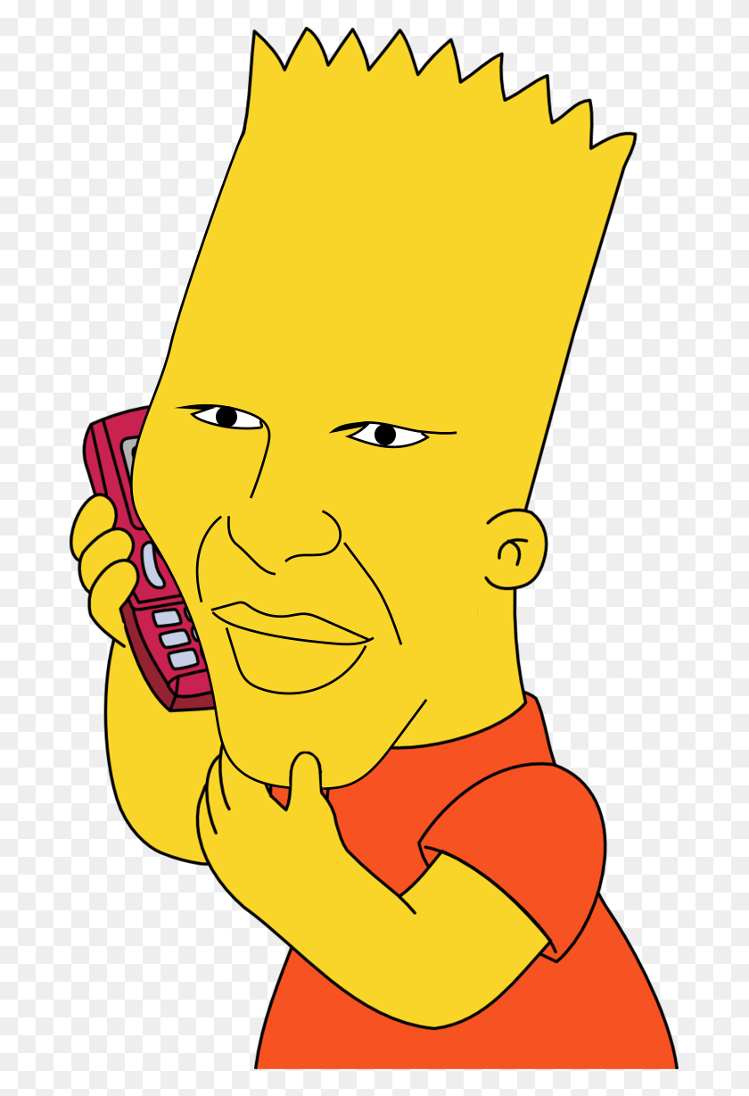 683x1168 Paint A Bart Load Reversal Dump It And Make Them Eat Bart Simpson On The Phone, Electronics, Mobile Phone, Cell Phone HD PNG Download