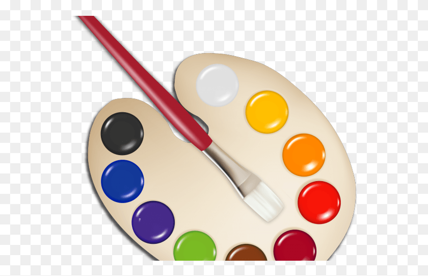 564x481 Paint Brush Clipart Brush Border Paint Palette No Background, Paint Container, Palette HD PNG Download