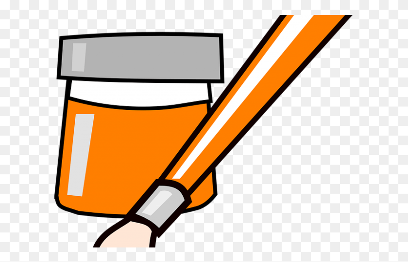 617x481 Paint Brush Clipart Orange Red Paint Brush Clipart, Sport, Sports, Team Sport HD PNG Download