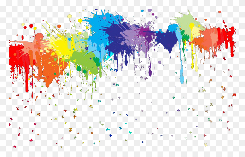 801x492 Paint Splat Rainbow Paint Splatter, Graphics, Purple HD PNG Download