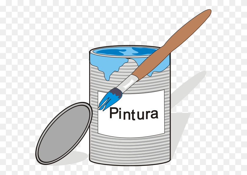 600x534 Paint Tin Can And Brush Clip Arts, Paint Container, Tool, Scissors HD PNG Download