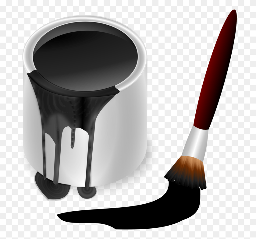 717x725 Paintbrush Bucket Painting Blue Paint Bucket Clipart, Tool, Brush, Toothbrush HD PNG Download