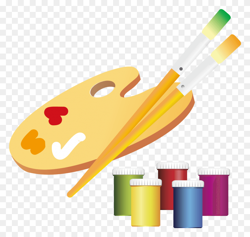 1727x1632 Paintbrush Clipart Pottery Painting, Paint Container, Baseball Bat, Baseball HD PNG Download