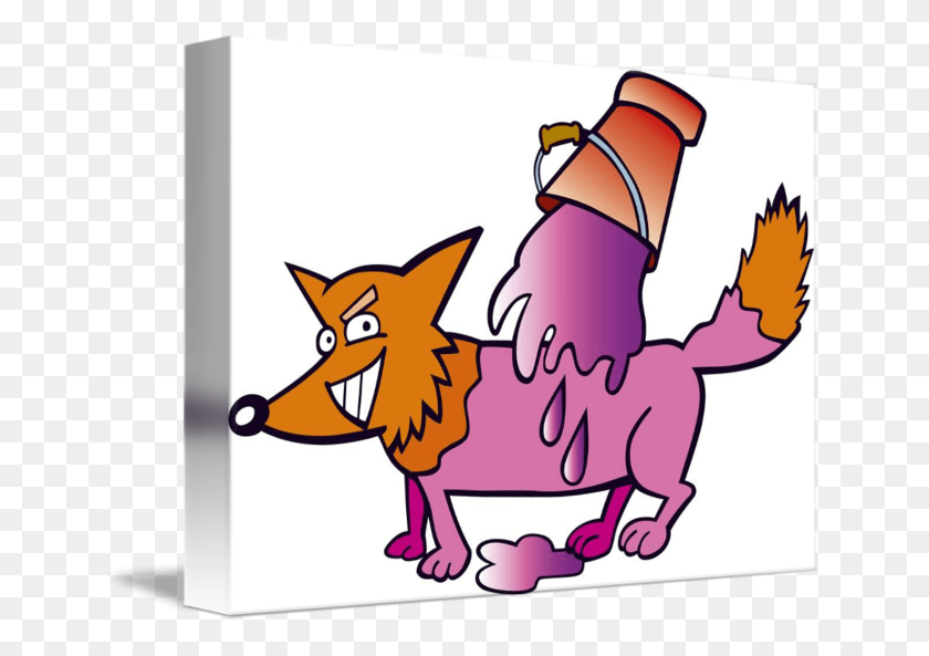 650x533 Painted Fox By Igor Cartoon, Label HD PNG Download