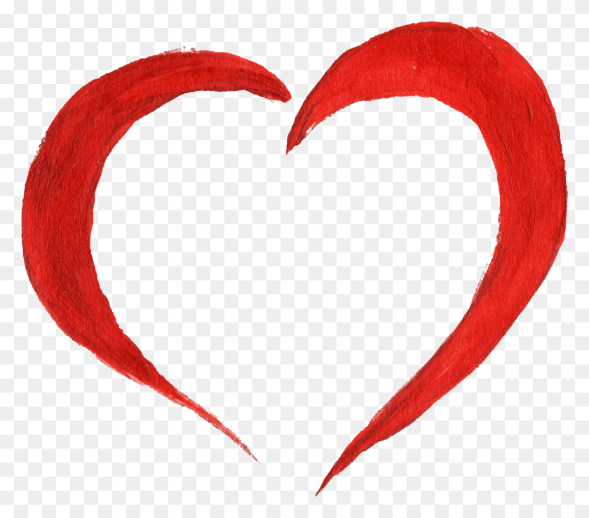 1271x1107 Painted Heart Red Heart Paint, Bird, Animal HD PNG Download