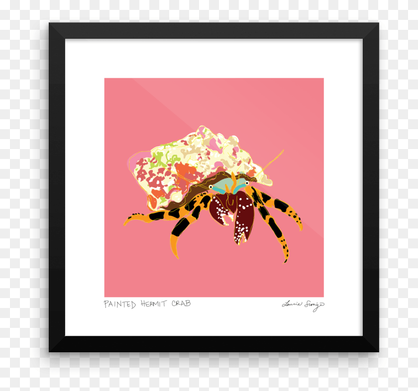 727x727 Painted Hermit Crab Print Illustration, Animal, Invertebrate, Wasp HD PNG Download
