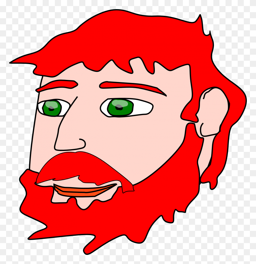 1850x1920 Painted Man With Red Beard Cartoon Red Haired Guy, Mouth, Lip HD PNG Download