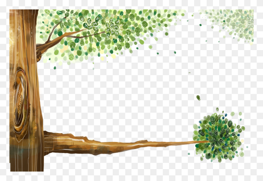 1181x785 Painting Animation Tree Trees Free Clipart Hq Totoro Sitting On Branch, Plant, Green, Graphics HD PNG Download