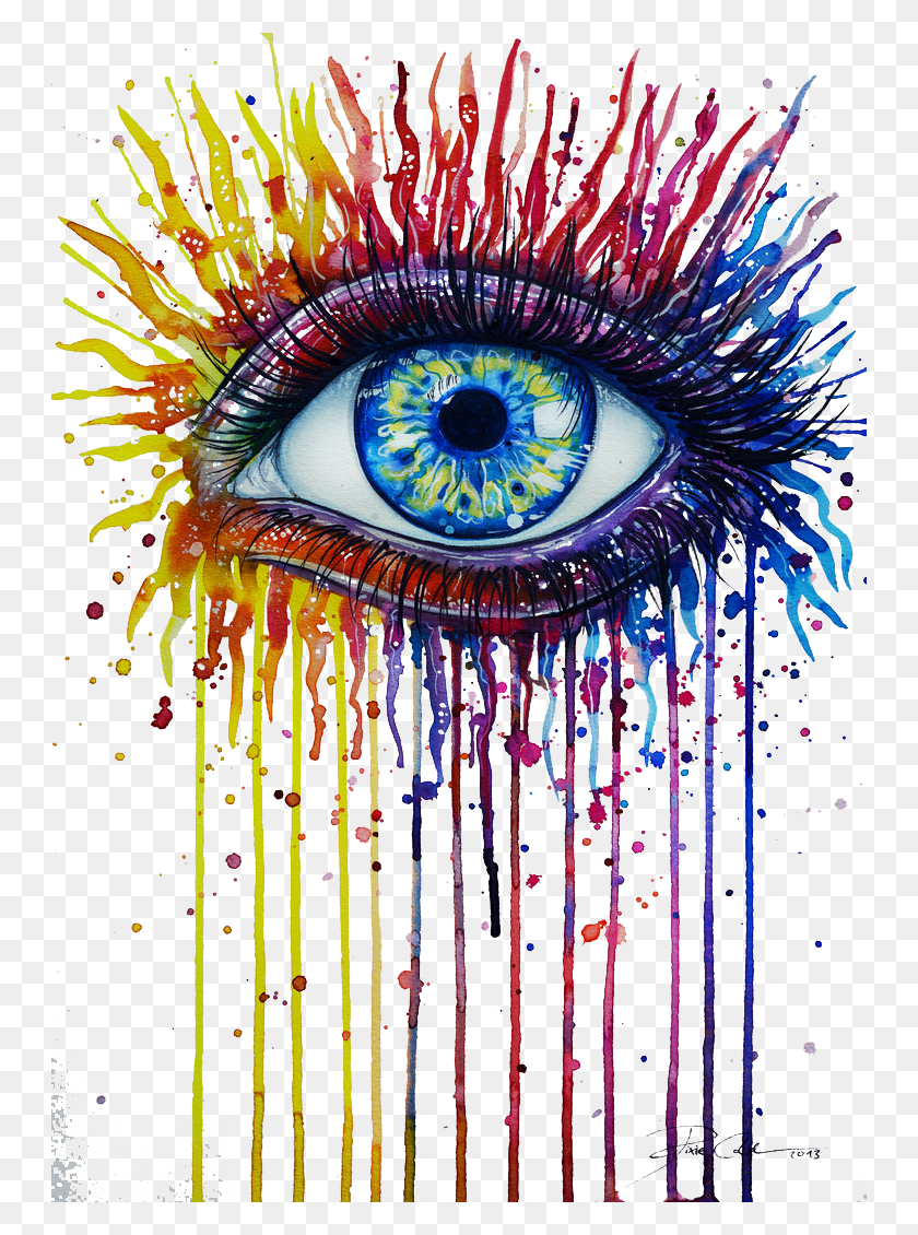 746x1070 Painting Eye Art Pixie Cold Rainbow Eye, Graphics HD PNG Download