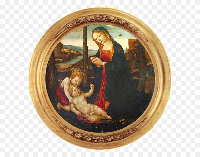 600x600 Pintura De La Virgen Con San Giovannino, Persona, Humano Hd Png