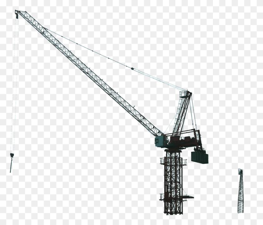 903x762 Painting Transprent Black Construction Crane Drawing, Construction Crane, Bow HD PNG Download