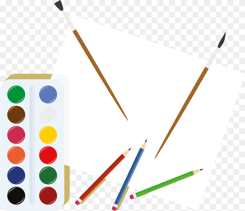 1920x1654 Paints Paintbrushes Clipart, Brush, Device, Tool, Paint Container Sticker PNG
