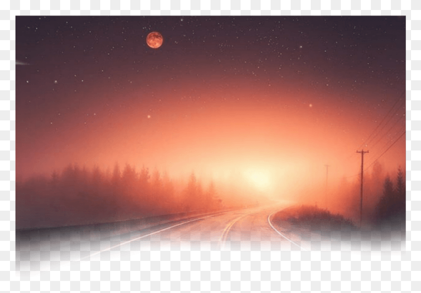 1004x675 Paisaje Sticker Night, Nature, Outdoors, Road HD PNG Download