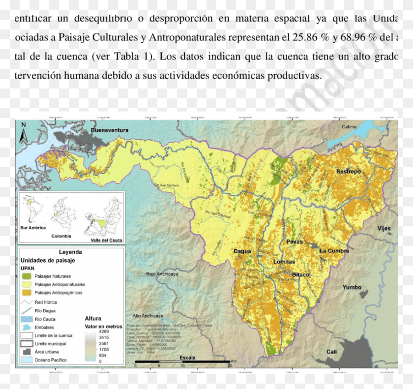850x797 Paisajes Antropognicos De La Cuenca Del Ro Dagua Атлас, Карта, Диаграмма, Участок Hd Png Скачать