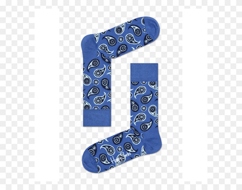 600x600 Descargar Png Paisley By Happy Socks Happy Socks Patrón De Paisley Clásico En Azul, Alfabeto, Texto, Ropa Hd Png