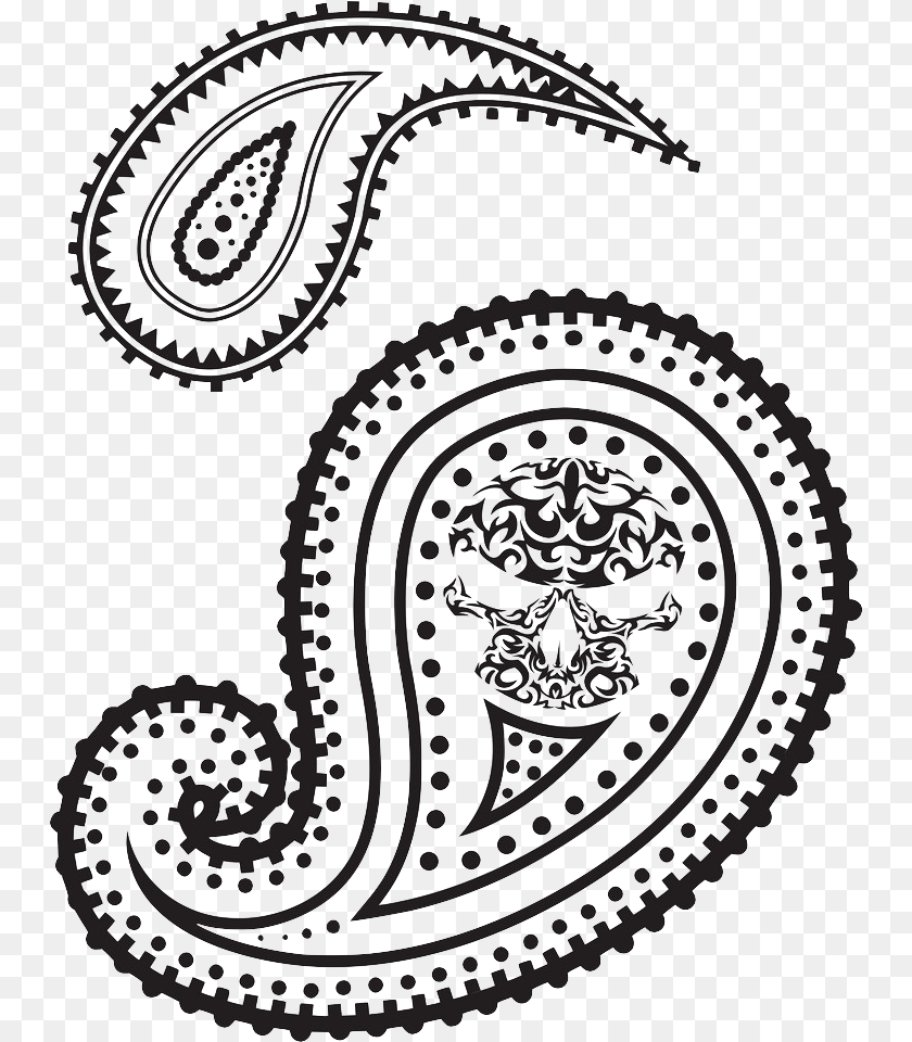 Paisley Clipart Black And White, Pattern Sticker PNG