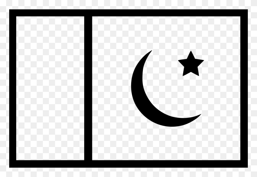 980x652 Pakistan Flag Svg Icon Free Flag Of Pakistan Black Amp White, Symbol, Star Symbol HD PNG Download