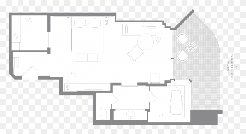 903x461 Palace Hotel Tokyo Grand Deluxe King Balcony Floor Plan, Floor Plan, Diagram, Plot HD PNG Download