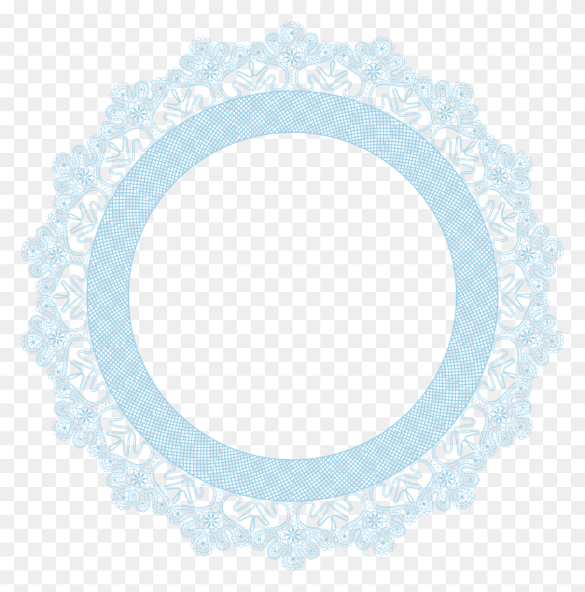 1971x2000 Pale Blue Lace Frame Circle, Rug, Oval HD PNG Download