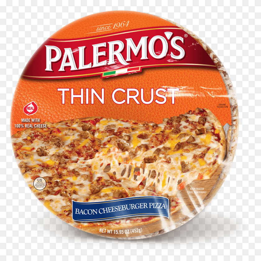 962x960 Palermos Pizza Thin Crust Supreme Palermo39s Thin Crust Pizza, Food, Label, Text HD PNG Download