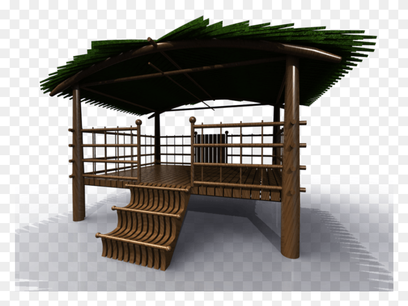 854x626 Palm Leaf Hut Gazebo, Handrail, Banister, Railing HD PNG Download