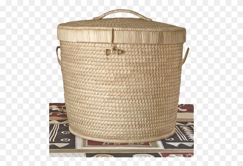 501x517 Palm Leaf Laundry Basket Storage Basket, Rug, Woven, Shopping Basket HD PNG Download