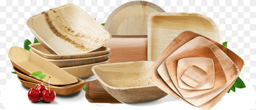 901x389 Palm Leaf Plates Set, Bowl, Soup Bowl, Wood, Food Sticker PNG
