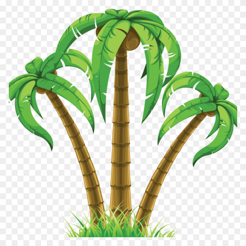 1024x1024 Palm Tree Clip Art Free Flower Clipart Hatenylo Palmeras Dibujo, Banana, Fruit, Plant HD PNG Download