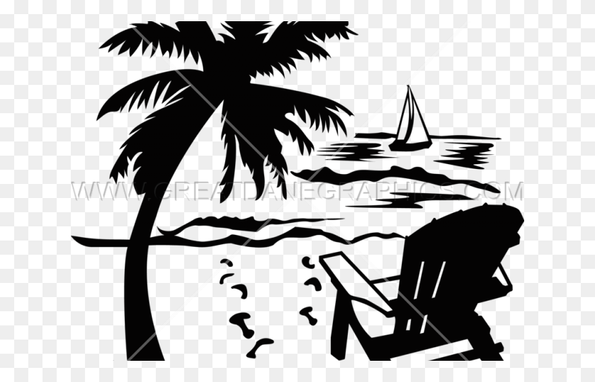 640x480 Palm Tree Clipart Beach Scene Free Beach Chair Clipart, Arrow, Symbol, Weapon HD PNG Download