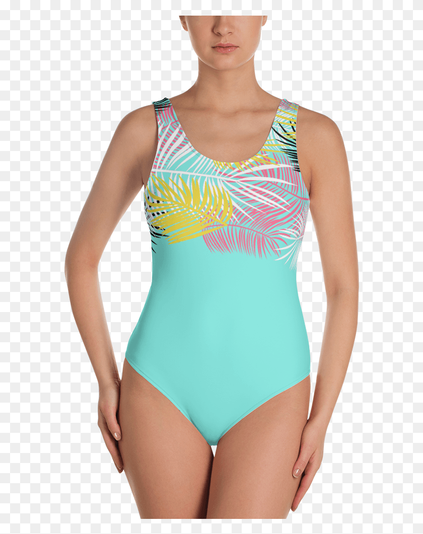 586x1001 Palmeras Tropicales Swimsuit White Swimsuit One Piece, Clothing, Apparel, Swimwear HD PNG Download