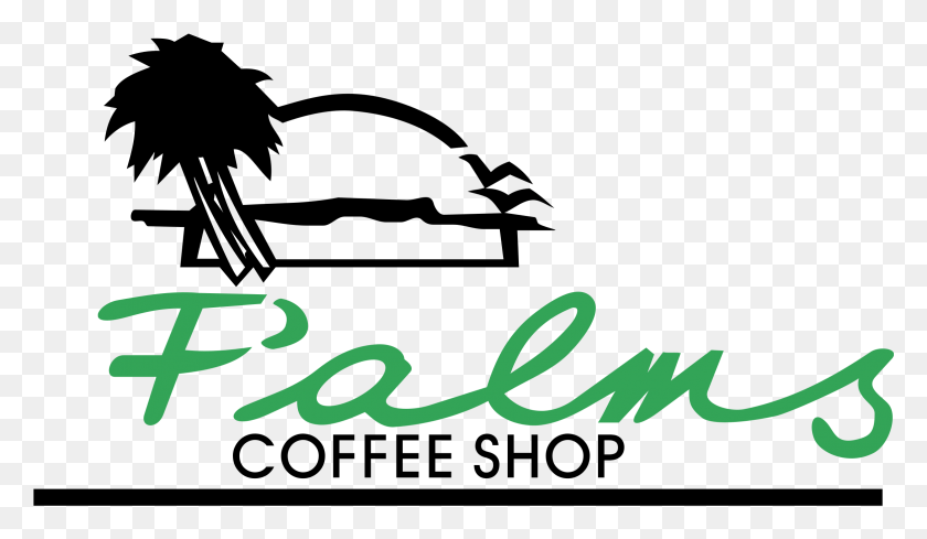 2331x1285 Palms Coffee Shop Logo Transparent Coffee Shop, Text, Alphabet, Logo HD PNG Download