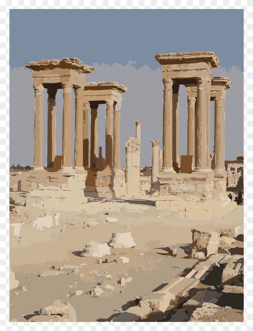 1805x2400 Descargar Png Palmyra Tetrapylon Request Big Image Ruinas, Arquitectura, Edificio, Pilar Hd Png