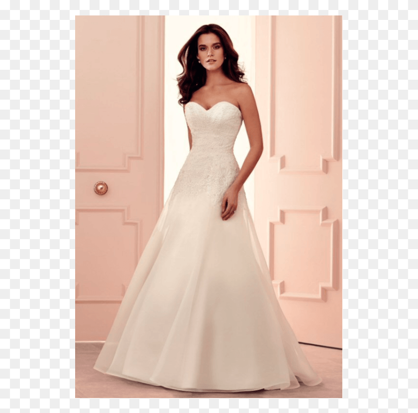 539x769 Paloma Blanca 4502 Line Wedding Dress No Lace, Clothing, Apparel, Wedding Gown HD PNG Download