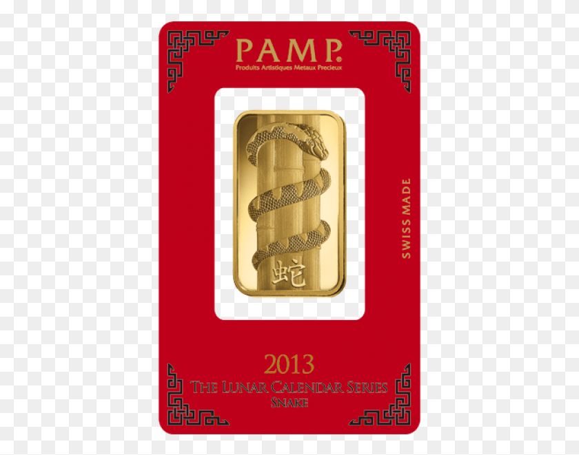 383x601 Pamp 2013 Snake Gold Bar 1 Oz Pamp Year Of The Pig, Label, Text, Gold HD PNG Download