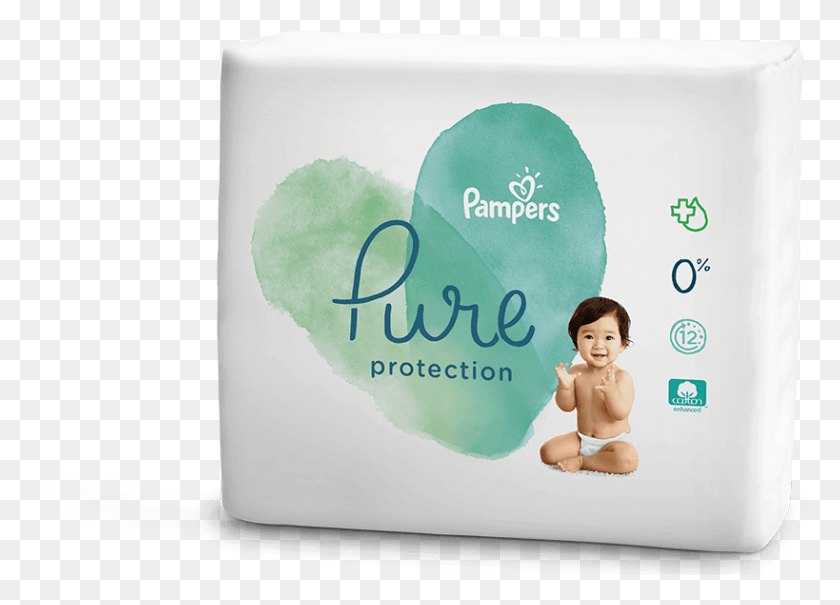 819x573 Pampers Pure Protection, Person, Human, Text HD PNG Download