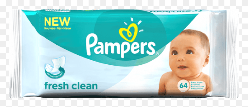 1001x391 Pampers Wipes Fresh 64S Pampers Toallitas Para Bebés, Persona, Ropa, Texto Hd Png