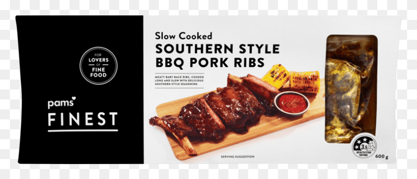 793x306 Pams Finest Slow Cooked Southern Style Bbq Pork Ribs, Food, Lobster, Seafood HD PNG Download
