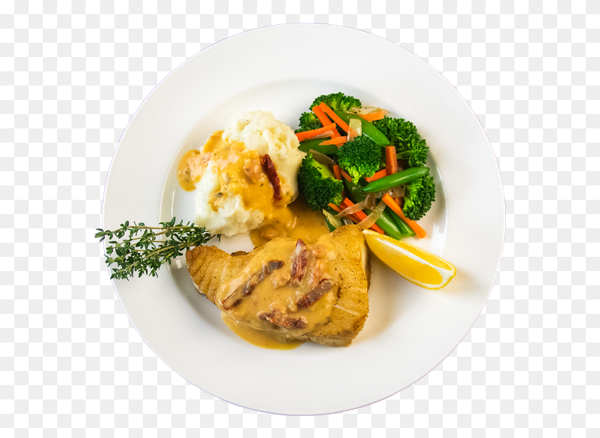 577x554 Pan Seared Fillet Of Tilapia In A White Wine And Sun Pan Seared Filet Fish With Mash Potatoes, Plant, Broccoli, Vegetable HD PNG Download