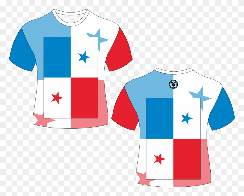 2048x1611 Panama Country Flag Shirt Illustration, Clothing, Apparel, T-shirt HD PNG Download