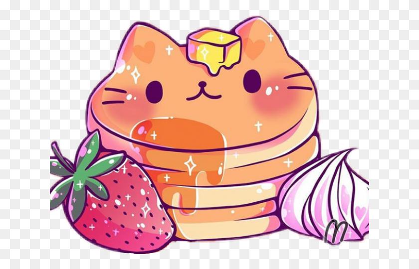 640x480 Pancake Clipart Kawaii Pancake Cat, Birthday Cake, Cake, Dessert HD PNG Download