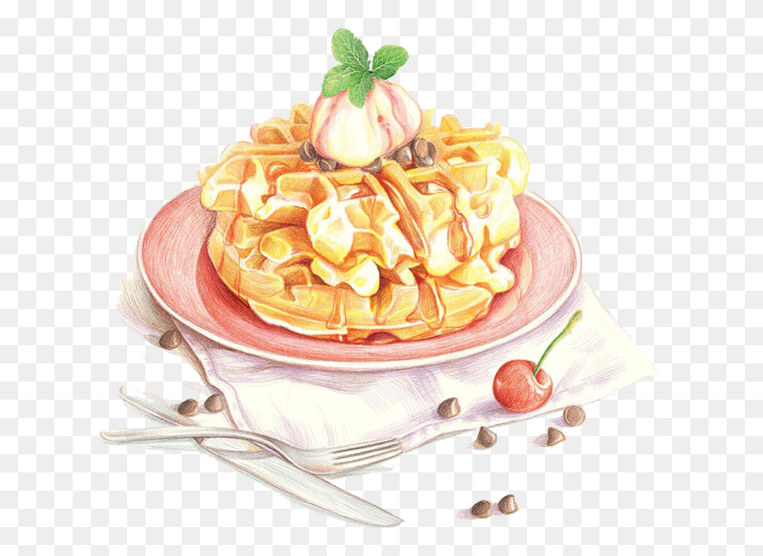 621x552 Pancake Clipart Watercolor Food Watercolor, Dessert, Birthday Cake, Cake HD PNG Download