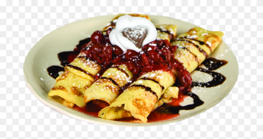 1033x510 Pancake House Serves Up V Day Crepes Via Dallasfoodner Crpe, Dessert, Food, Cream HD PNG Download