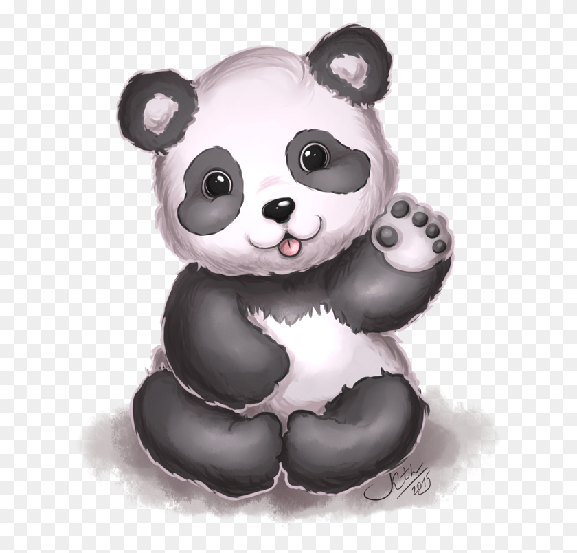 624x744 Panda Art Cute Cartoon Cutie Panda, Plush, Toy, Snowman HD PNG Download