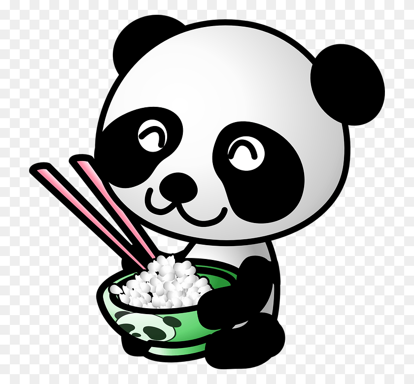 722x720 Panda Eating Cliparts Panda Clipart, Plant, Food, Vegetable HD PNG Download