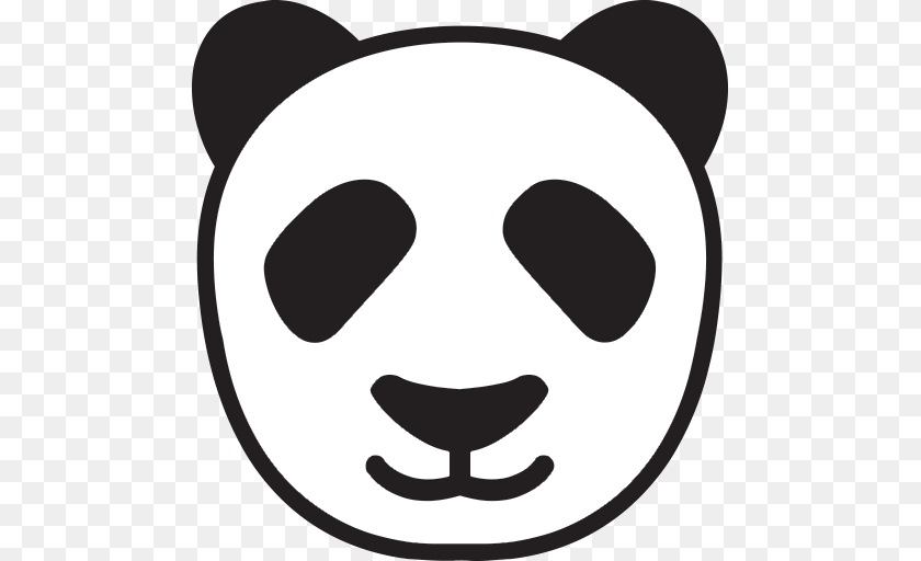 512x512 Panda Face Emoji For Facebook Email Sms Id, Stencil, Disk Sticker PNG