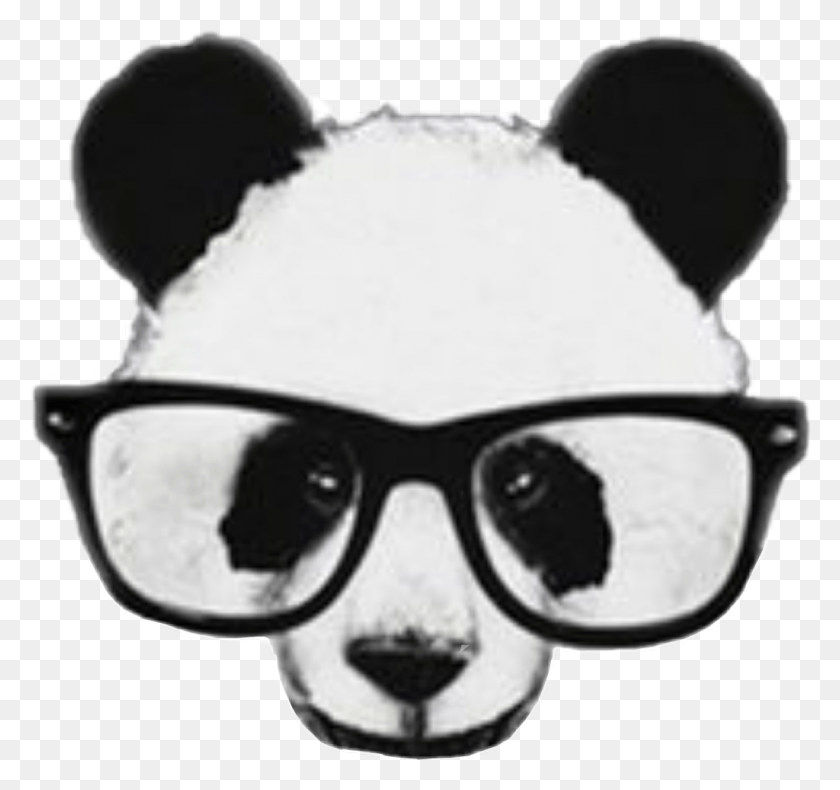 1024x959 Panda Lentes Panditacool Pandabonito Negro Blanco Imagenes De Pandas Con Lentes, Sunglasses, Accessories, Accessory HD PNG Download
