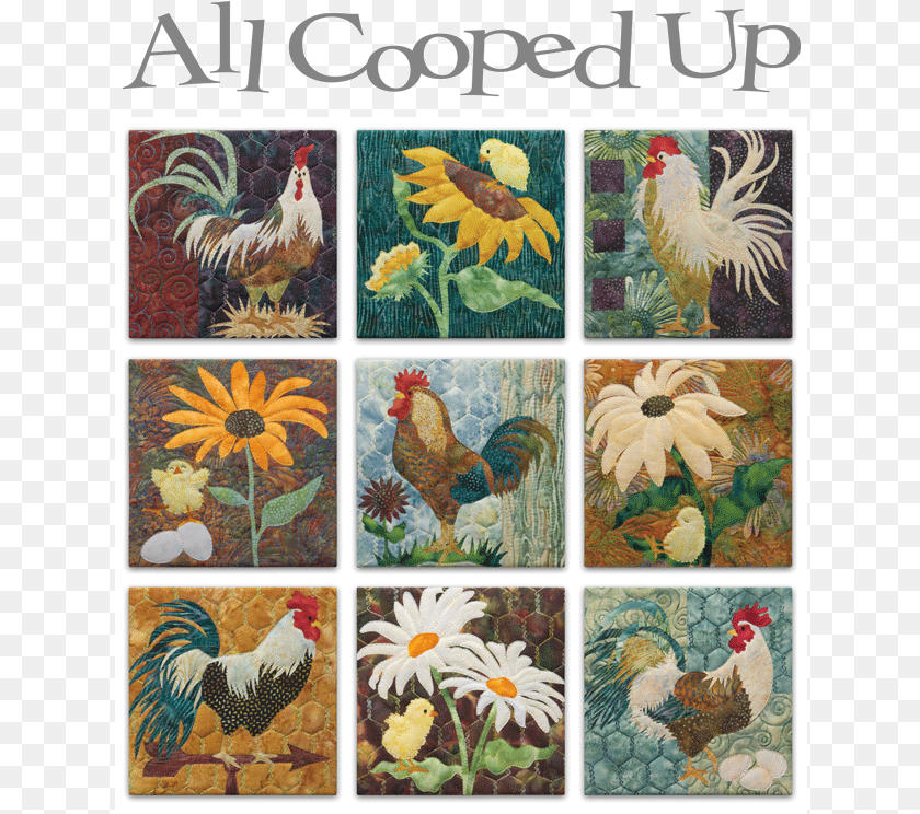 633x744 Panel Quilts With Applique, Animal, Bird, Chicken, Fowl PNG